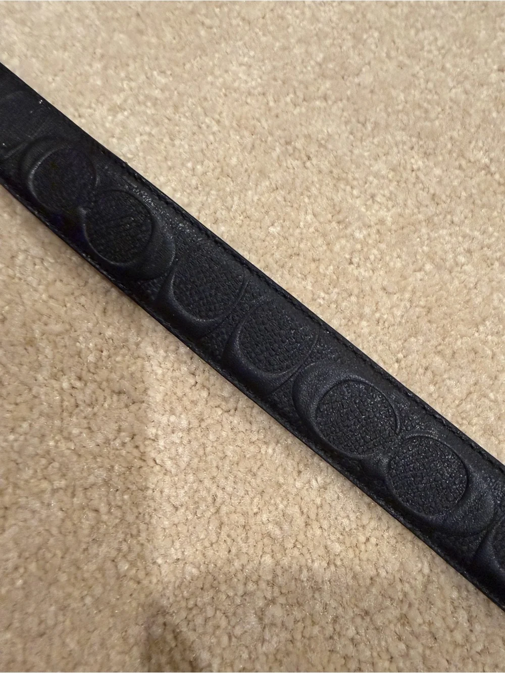 Coach Black Leather Belt with Silver-Tone Buckle
